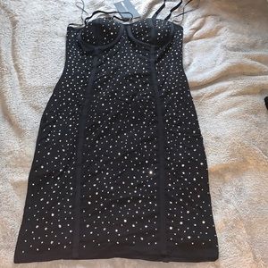 Embodied Embellished Mini Dress - Black